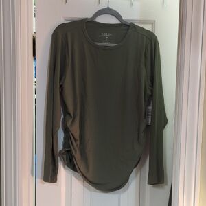 torrid Olive Green Long Sleeve Side-Ruched Tee